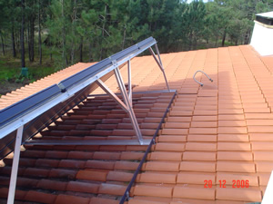 Solar collector mounted on the roof