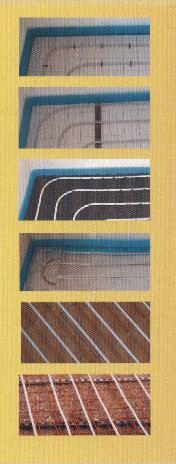 Different wall and floor heating systems